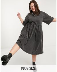 collusion leopard print midi smock dress