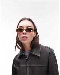 TOPSHOP - Tulip Rounded Oval Sunglasses - Lyst
