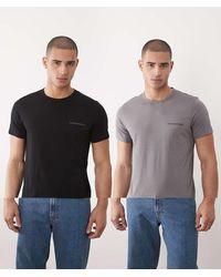 Emporio Armani - Bodywear 2 Pack Logo T-shirts - Lyst
