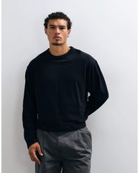 Collusion - Camiseta Negra De Corte Cuadrado De Manga Larga De - Lyst