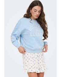 Jdy - Mesa Crew Neck Long Sleeve Embroidered Sweatshirt - Lyst