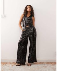Reclaimed Vintage - Wide Leg Tailored Sequin Trouser Co-Ord - Lyst