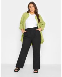 Yours Clothing - Cool Cotton Wide Leg Trousers - Lyst