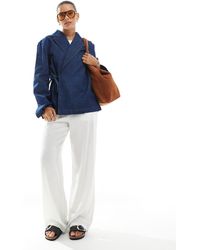 ONLY - Side Tie Detail Denim Jacket - Lyst