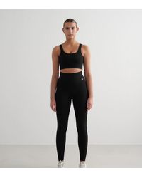 Aim'n - Zwarte Geribbelde Naadloze Tall Tights - Lyst