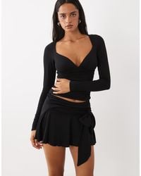 Oh Polly - Modal Tie Detail Mini Skirt Co-ord - Lyst