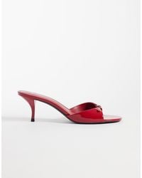 Mango - Mules mit absatz und silbernem schnallendetail - Lyst