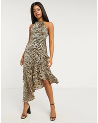 lipsy plunge neck knitted midi dress in white