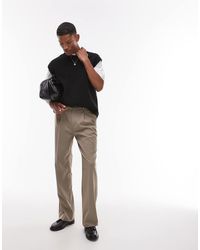 TOPMAN - Pantaloni Da Abito Comodi Color Pietra A Vita Alta - Lyst