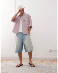 Reclaimed (vintage) - – longline-oversize-jorts aus denim - Lyst