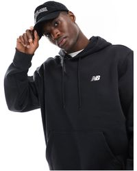 New Balance - Small Logo Brushed Hoodie - Lyst