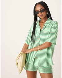 ASOS - Oversized Gebreid Overhemd Met Strepen - Lyst