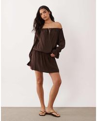 Cotton On - Boho Off Shoulder Ruffle Mini Dress - Lyst