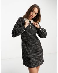 & Other Stories - Broderie Collar Boucle Mini Dress - Lyst