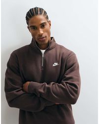 Nike - Club Half Zip Sweatshirt - Lyst