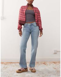 Weekday - Vaqueros De Pernera Recta Y Talle Bajo Con Lavado Azul Arrow De - Lyst