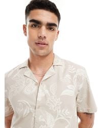 Hollister - Short Sleeve Revere Collar Floral Print Poplin Shirt Boxy Fit - Lyst