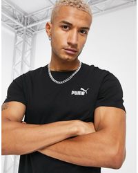PUMA - Essentials - t-shirt nera con piccolo logo - Lyst