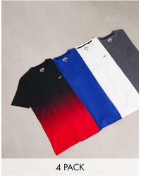 Hollister - Icon - confezione da 4 t-shirt con logo tinta unita e sfumate - Lyst