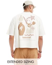 ASOS - T-shirt squadrata sporco oversize con stampa astratta sul retro - Lyst