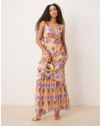 ANAYA - Strappy Cross Back Frill Maxi Dress - Lyst