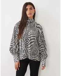 ASOS - Batwing Tunic Blouse With High Neck - Lyst