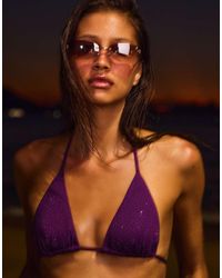 Bershka - Strass Triangle Bikini Top - Lyst