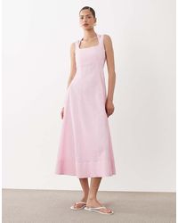 ASOS - Square Neck Maxi Sundress With Peekaboo Bust - Lyst