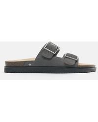 Pull&Bear - Sandales plates en cuir à boucle - Lyst