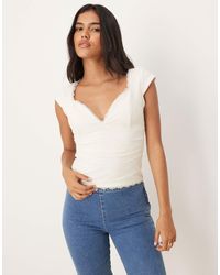 Abercrombie & Fitch - – kurzärmliges oberteil aus spitze - Lyst