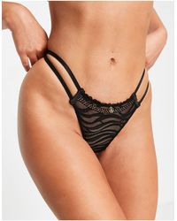 Missguided Cut Out Thong - Black