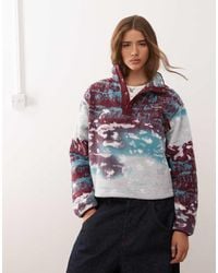 Columbia - Polar Corto Con Diseño Estampado Y Media Tapeta De Botones De Presión Helvetia Ii De -Rojo - Lyst