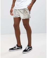 Jaded London Shorts In Silver Foil - Metallic