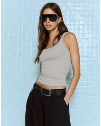 Bershka - Ribbed Vest Top - Lyst