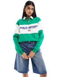 Polo Ralph Lauren - Sport Capsule Half Zip Sweatshirt With Chest Logo - Lyst