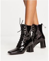 Love Moschino - Lace Up Boots With Zip Back - Lyst