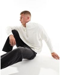 ASOS - Oversized Half Zip Sweatshirt With Pocket - Lyst
