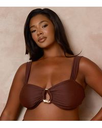 Moda Minx Curve - X Alessa Tyrrell-charles Wide Strap Bikini Top With Hoop Detail - Lyst