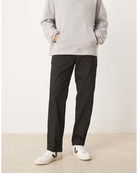 ASOS - Nette Broek Van 100% Katoen Met Rechte Pijpen En Elastische Taille - Lyst