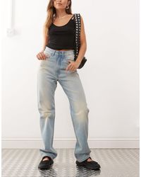 Weekday - Rowe Extra High Waist Straight Leg Jeans - Lyst