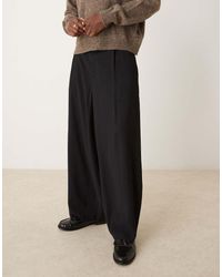 ASOS - Pantaloni Molto Affusolati Eleganti Neri Con Pieghe Sul Davanti - Lyst