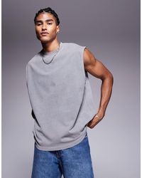 ASOS - Heavyweight Oversized Acid Wash Vest - Lyst