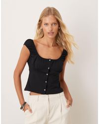 ASOS - Milkmaid Short Sleeve Button Through Top - Lyst