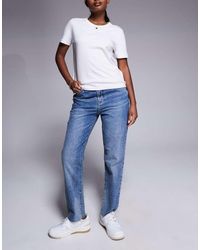 ARMANI EXCHANGE - Vaqueros Azules De Corte Boyfriend Con Lavado Medio De - Lyst