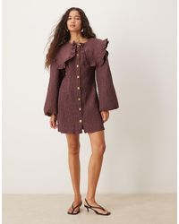 Ghospell - Oversized Collar Mini Dress - Lyst