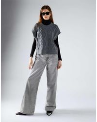 Glamorous - Cable Knit Vest Top - Lyst