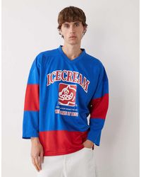 ICECREAM - Camiseta Azul Y Roja De Estilo Hockey De Manga Larga Team De Ice Cream - Lyst