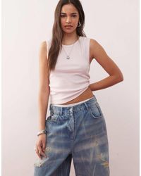 Collusion - Top Rosa Pastel Sin Mangas De Canalé De - Lyst
