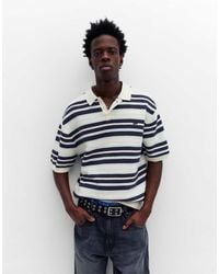 Pull&Bear - Stwd Striped Knit Polo Shirt - Lyst