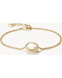 Thomas Sabo - Bracelet avec nacre et zirconias blancs en or jaune, blanc - Lyst
